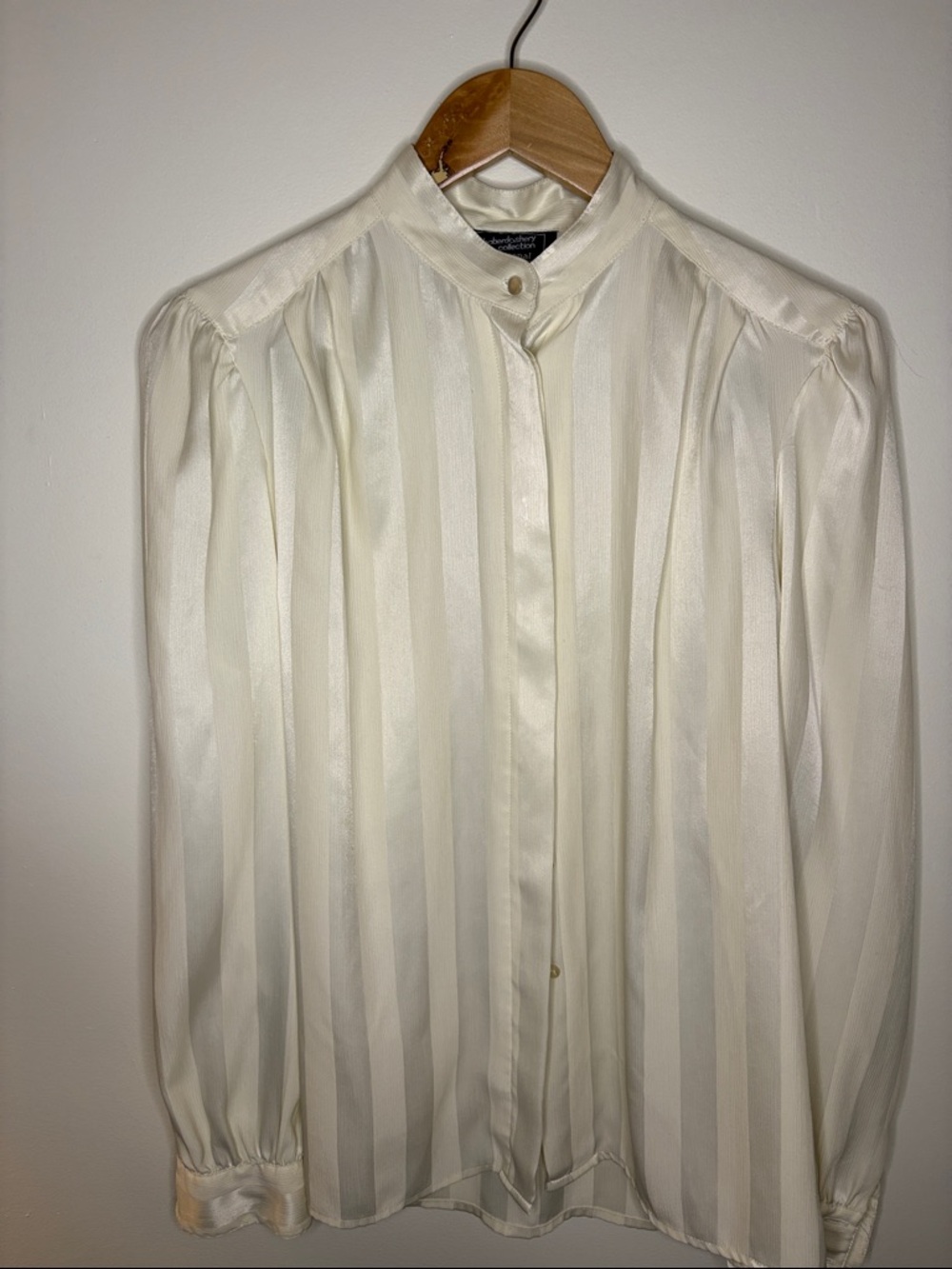 Persona Cream Ivory Satin Striped Blouse
